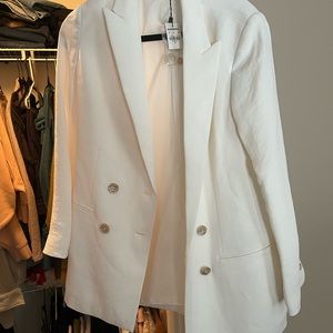 Express white linen blazer